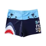 NautySaurs Jungen Badehose 2-11 Jahre Baby Jungen Bademode Kinder Badeshorts mit Cartoon Dinosaurier, Hai, 5-7 Jahre