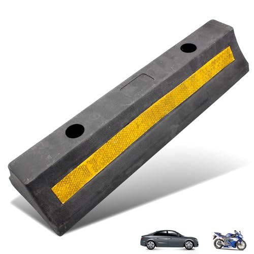 FISHTEC Parkplatzstopper Parkplatzstopper aus Gummi Radstopper für Parkplatz und Garage Parkhilfe Parkplatz Unterlegkeil 50 x 15 x 10 cm