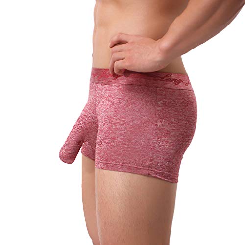 QJDFLL Shorts Briefs Unterhose Herren Schlüpfer Weiche Sexy Unterwäsche Herrenunterwäsche (Red, L)