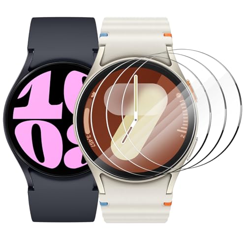 CAVN 4-Stück Kompatibel mit Samsung Galaxy Watch 7/6/5/4/FE 40mm Schutzfolie Glas, Wasserdichtes Glas Schutz Displayschutzfolie Anti-Kratzen Displayschutz Panzerfolie für Galaxy Watch FE/4/5/6/7 40mm