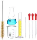 50 ml Becher mit 50 ml Flasche und 10 ml Zylinder Kleines Glasmessset mit 3 10 cm Tropfer 1 10 cm Stab und 1 Zylinderbürste 8er Pack mit Gratisgeschenken erhältlich