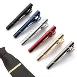 APKOL Herren Krawattennadel mit Geschenkbox, 6 pcs Krawattenklammer Edelstahl, Geschenk zum Vatertag, Klassische Krawattennadeln für herren, Tie Clip Set Für Valentinstag, Hochzeit, Vatertagsgeschenk