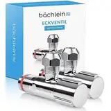 Bächlein Universal Eckventil selbstdichtend [2er Set], 1/2 Zoll Eckregulierventil für Kalt- und Warmwasserleitungen mit klassischem Schraubverschluss