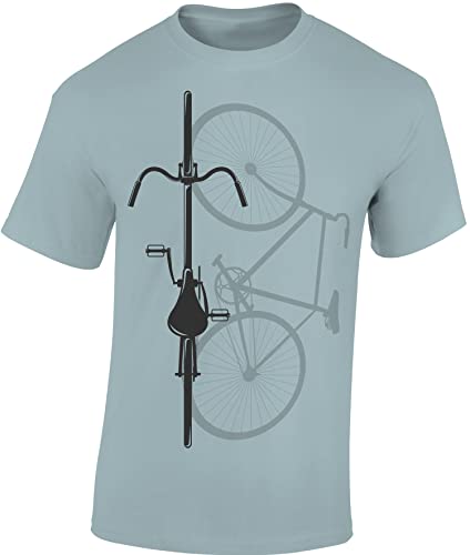 Fahrrad T-Shirt Herren : Bike Shadow - Sport Tshirts Herren - Rennrad Zubehör (Ice Blue L)