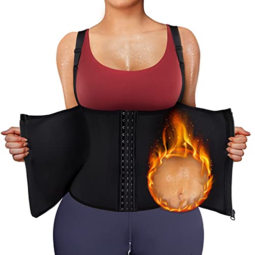 Bingrong Sauna Weste Damen Sauna Shirt Abnehmen Neopren BauchweggüRtel Korsett Damen Bauchweg Unterbrust Taillenformer Shapewear Fitness Thermo Hot Body Shaper Saunaweste Schwitzen Tank Top