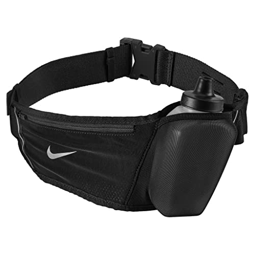 NIKE Unisex – Erwachsene Flex Stride Bott Trinkgürtel, 082 Black/Black/Silver, Einheitsgröße