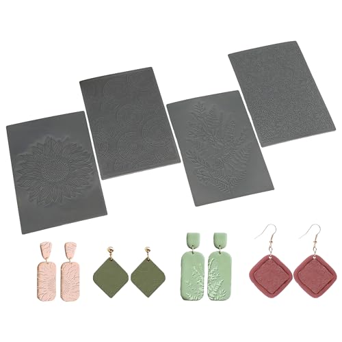 arriettycraft Polymer-Ton-Texturblätter im Boho-Stil für Ohrringe, Schmuckherstellung, Tonstrukturmatte für Polymer-Ton-Projekte, Polymer-Ton-Ohrringe, Werkzeuge