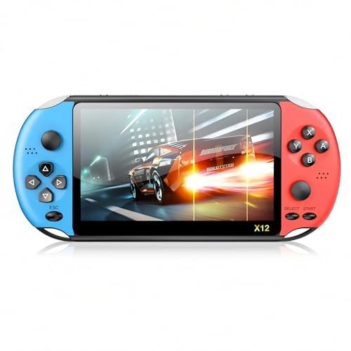 Retoo Spielkonsole Über 1000 Spiele, Handheld Videospielkonsole, Game Console, Retro Konsole für Kinder Erwachsener Spielekonsole LCD Bildschirm Unterstützt Mehrere Formate Kopfhörer Enthalten
