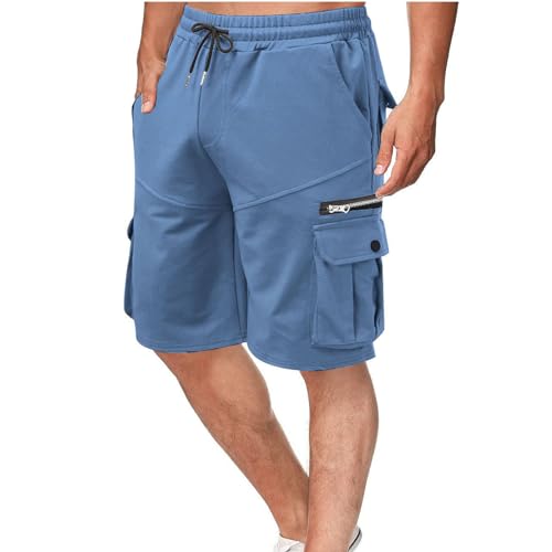 EMATOP blitzangebote des Tages Heute Kurze Cargohose Herren Sommer Chino Hosen Baumwolle Vintage Cargo Shorts mit Taschen Sporthose Elastische Taille Freizeithose Leicht Einfarbig Sommerhose