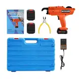 Bewehrungsbindemaschine Akku 12V mit 2x 4500mAh Batterie & Koffer, 0.8s Schnellbindung, Rebar Binding Tool für Baustelle, Stahl, Beton, mit Draht & Zubehör – Orange