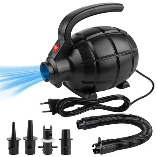 Elektrische Luftpumpe, Luftpumpe Elektrisch, mit 4 Luftdüse Elektrisch Inflator, für Aufblasbare Air Track Matte, Luftmatratze, Schwimmringe, Flöße, Wasserbetten