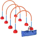 PawHut Agility Set Hunde 4-teiliges befüllbar Agility-Ausrüstung für Hundetraining Steckhürdenset mit verstellbar Agilitätstüren Tragetasche Trainingszubehör Koordinationstraining für Spiele Training