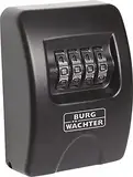 Burg Wächter Schlüsseltresor mit 4-stelligem Zahelncode für außen und innen, Sicher, Wandmontage, Key Safe 10 SB, Schwarz, KeySafe 10, Außen: 85x61x39mm (HxBxT)