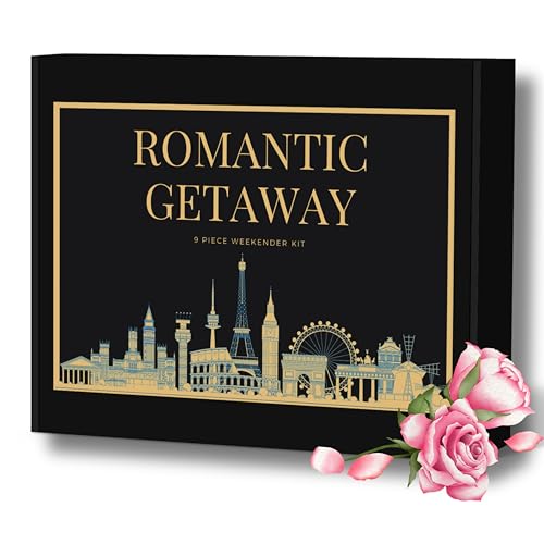 Zweisamkeit Box für Paare ohne Kitsch Hochzeitsbox ROMANTIC GETAWAY Liebesbox Geschenk für Paare Massageöl Feder Pinsel Rosenblätter Kamasutra Weekender Kit Knisterkiste Hot