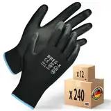 MK-Glove Arbeitshandschuhe aus Polyurethan Herren (12 Paar) - Präzision Handschuhe fur Mechaniker - Atmungsaktiv Schutzhandschuhe mit Gutes Gefühl - Montagehandschuhe Werkstatt - Größe 9-L