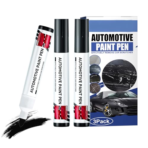 Auto Lackstift Schwarz, 3 Stück Lackreparaturstift Auto Reparatur Lack, Auto Kratzer Reparatur Stift für Ausbesserung Steinschlägen und Kratzern