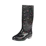 Winter BarfußSchuhe Damen Gummistiefel 26 Top Arbeitsschuhe für Frauen Wasserschuhe wasserdichte Erwachsene weibliche Küche Anti-Rutsch-Schuhe modische PVC Gummistiefel Kinder 36 Boots Damen (E, 39)