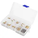 Hex -Waschmaschine Kopfschrauben, Abstandsschraube Nuss M2 Edelstahl Sechskantschraubmutter 270pcs Sechskantmutter Messing Sortiment Kit Zubehör
