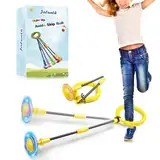 Jalunth Springring Fußkreisel Swing Wheel Outdoor Draußen Garten Strand Blinkt Skip Ball Spielzeug Spiele Kinder Erwachsene Jungen Mädchen 5 6 7 8 9 10 11 12 13 Jahre Geburtstag Geschenke mit Lichtrad