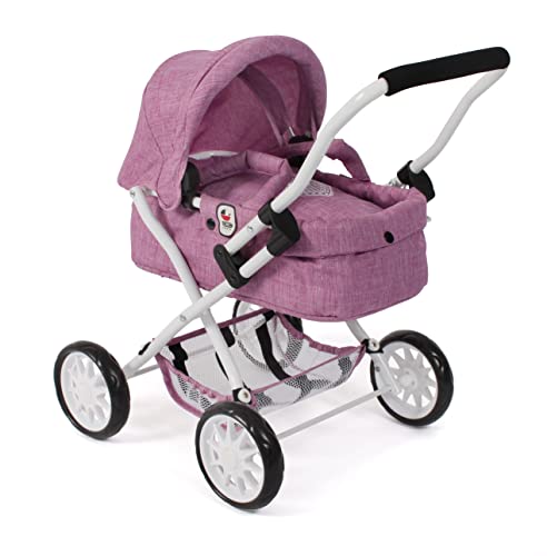 Bayer Chic 2000 - Puppenwagen Smarty, für Kinder ab 2 Jahren, Jeans pink, 555-62, 56 x 37 x 56 cm