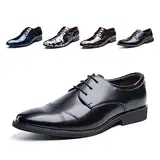 Hitmars Anzugschuhe Herren Oxford Derby Schuhe Brogues Lederschuhe Hochzeitsschuhe Schnürhalbschuhe Business Klassischer Schnürschuh Schwarz 2 GröÃŸe 44