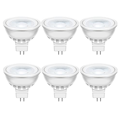 Auting GU5.3 led warmweiß MR16 LED 5W Lampe 12V, 50 Watt ersetzt, 2700K Warmweiß 38° Abstrahlwinkel LED Spot MR16, 560Lm AC/DC 12Volt LED Leuchtmittel, Nicht dimmbar, 6 Stück