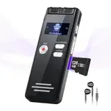 128GB NekSide Diktiergerät Aufnahmegerät, 3072kbps Diktiergerät Digital Voice Recorder, Type-C Interface Tonbandgerät One-Touch-Aufnahme MP3, HD Dual MIC Aufnahmegerät für Vortrag, Interview, Meeting