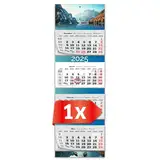 PRIMUS PRINT XXL Kalender 2025 - Mehrblock Wandkalender - 4-Monatskalender - Jahres Blockkalender - mit Datum Schieber - inklusive Feiertagen und Ferien - verschiedene Motive - [ 1x Wildsee ]