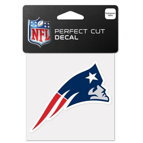 Wincraft NFL New England Patriots 63055011 perfekten Schnitt Farbe Aufkleber, 10,2 x 10,2 cm schwarz