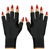 Makartt UV-Handschuhe für Nagelschelmgel,UPF50+ UV -Schutz fingerlose Handschuhe für Maniküren Trockner, Nagelkunst Hautpflege Fingerlose Anti -UV -Hände schützen die Hände vor UV -Schaden (schwarz)