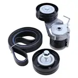 Keilrippenriemensatz Keilrippenriemen Spanner Umlenkrolle Riemenspanner Spannrolle Spannarm Keilriemensatz für Bora Golf 4 für Octavia 1U Leon 1M Toledo 1M 1.4 16V 1.6 16V