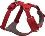 Ruffwear Front Range Hundegeschirr, reflektierendes Y-Geschirr, verstellbares, bequem gepolstertes Alltagsgeschirr für Spaziergänge und Hunderennen, 2 Leinenbefestigungen und V-Ring, Red Canyon S