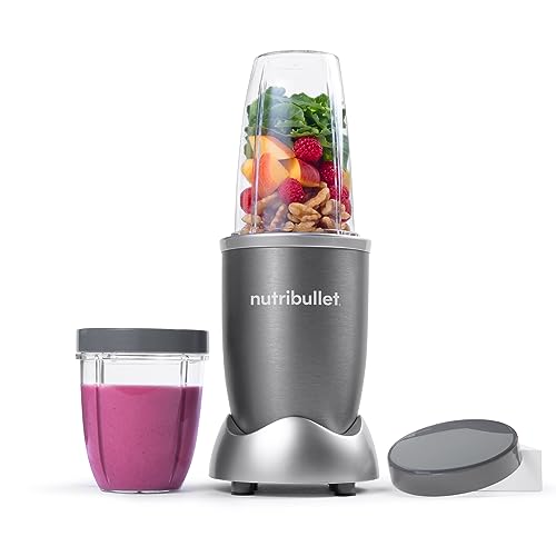 nutribullet Original 600, Elektrischer Mixer, Zerkleinerer, Smoothiemixer, Smoothie Maker, 600 W, To Go becjer 700ml und 500ml Grau, NB606DG