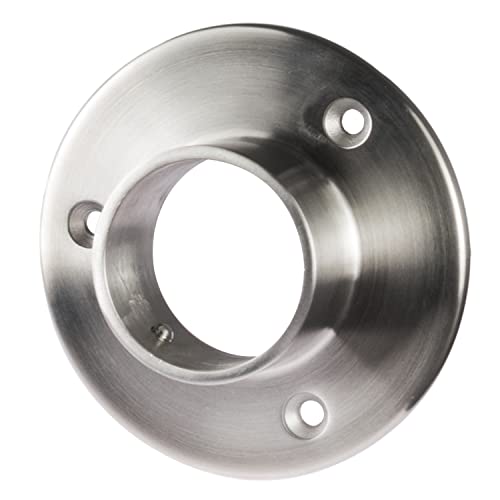Edelstahl Flansch für 42,4 mm Rohre - V2A Fitting für Geländer Handlauf Balkon - gebürstet