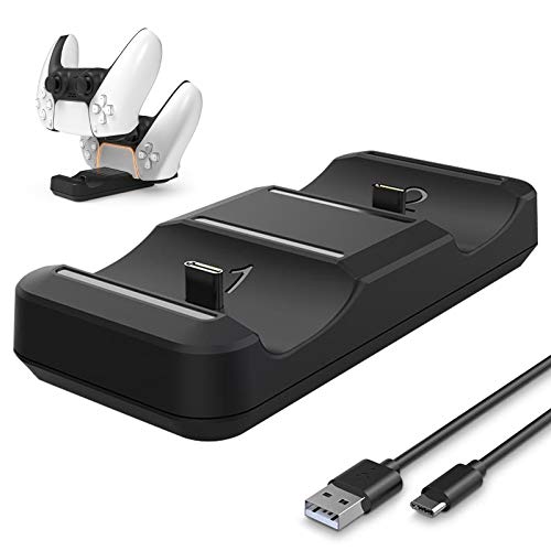 PS5-Controller-Lader mit USB-Dual-Tankstellenzubehör PS5-Joystick-Loader/Schnellfüller für PS5-Joystick Wireless-Füllbasis mit Dual-Joysticks für PS5-Controller