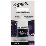 MONT MARTE Premium-Silberfolienfarbe, 20 ml, geeignet für Gießmalerei, hohe Pigmentstufe, schimmernde Farbe