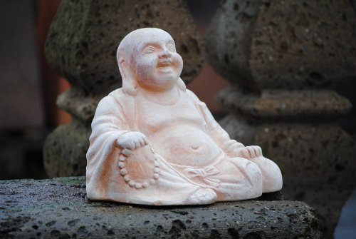 unbekannt Buddhastatue, Lucky, Terracotta, 25cm, frostfest