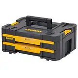 Dewalt T STAK Werkzeugbox IV DWST1-70706(Werkzeugbox mit 2 Schubladen, herausnehmbare Innenteiler, Etikettenhalter, ca. 19 L Volumen, ca. 30 kg Belastbarkeit, mit weiteren T STAK Boxen kombinierbar)