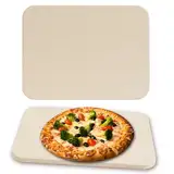 Melko Pizzastein für Backofen, Gasgrill & Holzkohlegrill Pizza Ofenstein aus Cordierit für Brot, Flammkuchen & Pizza Schamottstein 30x38 CM temperaturbeständig, langlebig, leicht zu reinigen