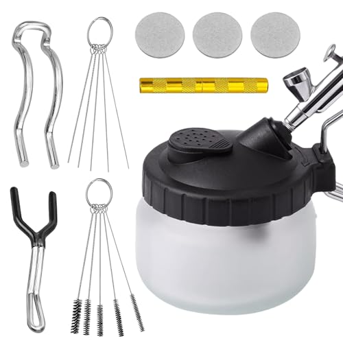Airbrush Komplett Reinigungsset Airbrush Reinigungsset mit 5 Reinigungsbürsten, 5 Reinigungspickel, 1 Airbrush-Reibahle, Airbrush Reinigungstopf, Airbrush Reinigungsbehälter
