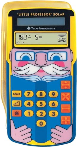 Texas Instruments Little Professor Rechentrainer (für Vor- und Grundschule, Solarbetrieben, mit 80.000 Rechenaufgaben) gelb-blau