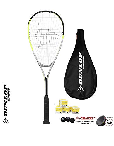 Dunlop Ti Series Squashschläger (Verschiedene Optionen) (1 x Squashschläger + 3 Squashbälle Hyper Lite Ti)