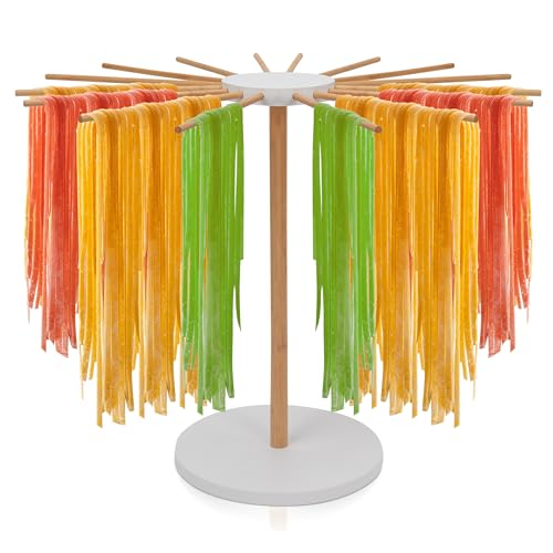 KITCHTIC Nudeltrockner zur einfachen Trocknung von Pasta - Effiziente und Vielseitige Pasta-Trocknung für Hausgemachte Pasta -Platzsparend und hygienisch - Ideal für die Küche zu Hause - Weiß