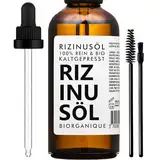 Rizinusöl BIO | 100% rein, natürlich und kaltgepresst | Pflege für Nägel, Wimpern, Haut, Bart | 50 ml | Vegan & Cruelty Free | BIO Castor Oil | Glasflasche + Pipette (Auf Deutsch)