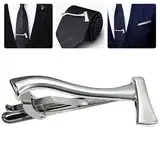Krawattennadel Krawattenklammer Krawattennadeln Tie Krawatten Clip Krawattenklammern für Herren Männer Silber