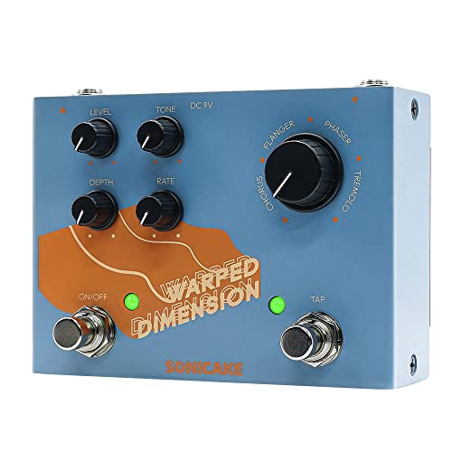 SONICAKE Modulations Gitarren Effektpedal 4 Modi von Chorus, Flanger, Phaser & Tremolo Digital Warped Dimension