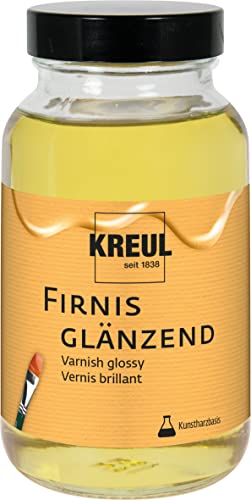 KREUL 86155 - Firnis glänzend, 250 ml, schützt vor Staub und Schmutz, transparenter & elastischer Schlussfirnis auf Kunstharzbasis, für Öl- und Acrylmalerei