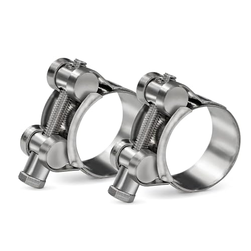 Schlauchschelle T-Bolzen Schlauchschelle T-Bolzen Schlauchschelle Edelstahl 304 Ladeluftkühler-Rohrschellen, Turbo-Rohrschellen, robuste Heizkörperschlauchklemme, T-Bolzen-Ansaugschelle, 2 Stück