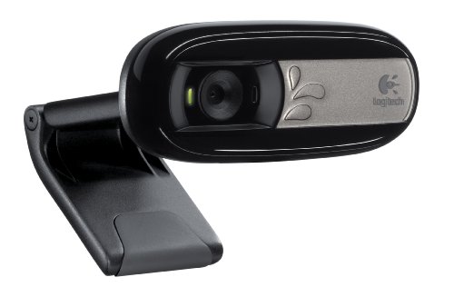 Logitech C170 Webcam, HD 1024p, VGA Video-Qualität, Rauschunterdrückung, USB-Anschluss, Für Skype, FaceTime, Hangouts, etc., PC - Schwarz