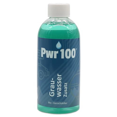 PWR100 GRAUWASSER-ZUSATZ | Geruch entfernen statt überdecken, in Tank und Leitung vom Wohnwagen/Wohnmobil. Mikrobiologisch. Verträglich mit Allen Materialien und biologisch abbaubar.